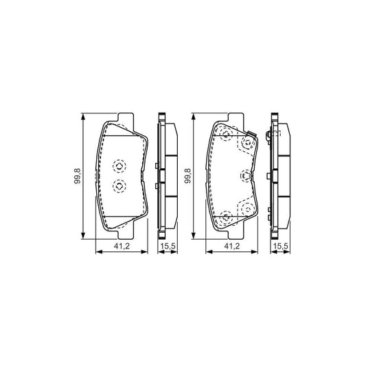 Bosch 0986Tb3203 Brake Pad Set With Acoustic Wear Warning 
