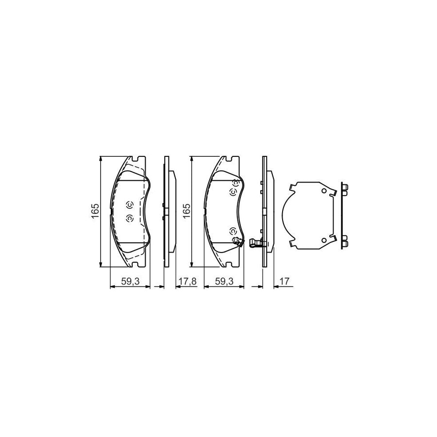 Bosch 0986494577 Brake Pad Set For Kia Cerato With Acoustic Wear Warning With Anti Squeak Plate With Mounting Manual BP1498