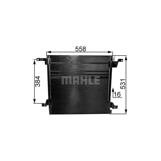 MAHLE ORIGINAL AC 259 000P Air conditioning condenser suitable for MERCEDES-BENZ ML-Class (W163) without dryer