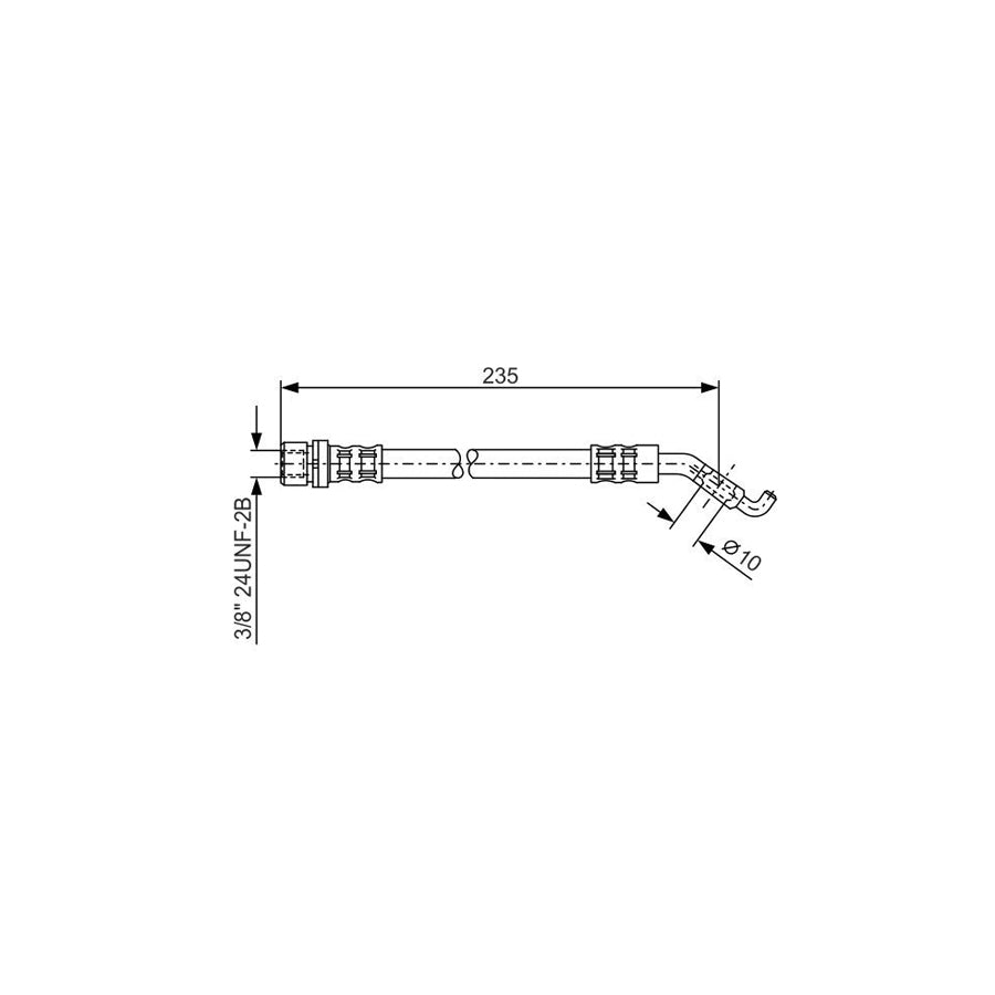 BOSCH 1 987 476 207 Brake Hose for TOYOTA Corolla IX Hatchback E120 200Mm M10X1 