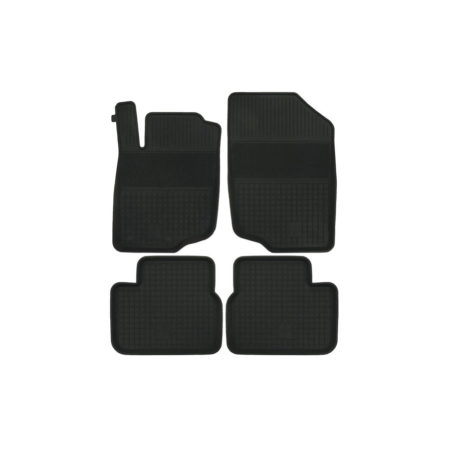 POLGUM Tailored P25C Floor mat set for PEUGEOT 207 Elastomer, Front and Rear, Quantity: 4, Black