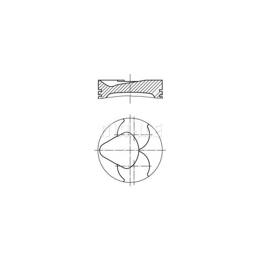 MAHLE ORIGINAL 676 13 00 Piston 91,1 mm, with piston rings, with piston ring carrier