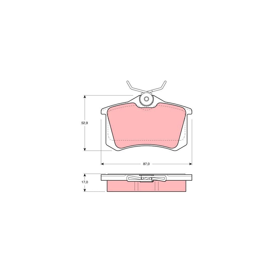 TRW Gdb1196 Brake Pad Set Not Prepared For Wear Indicator