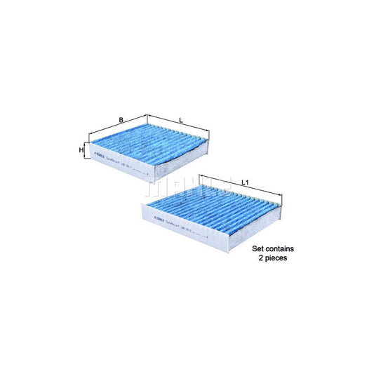 MAHLE ORIGINAL LAO 191/S Pollen filter Activated Carbon Filter, with anti-allergic effect, with antibacterial action, CareMetix?