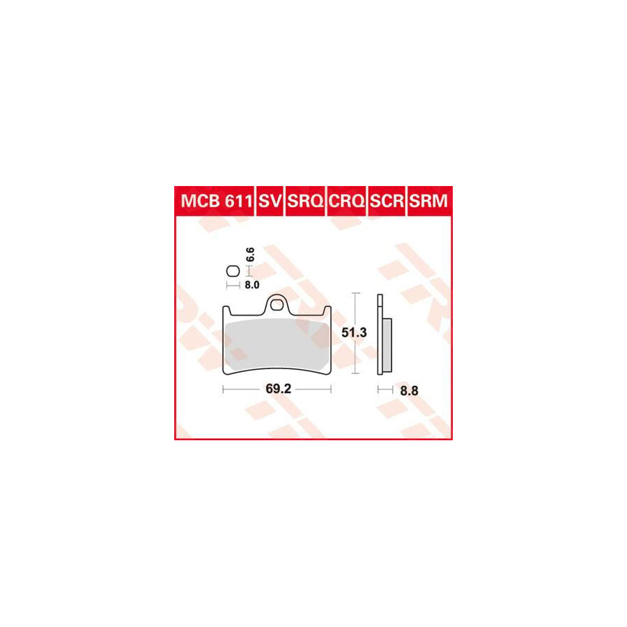 TRW Sinter Maxi Scooter Mcb611Srm Brake Pad Set