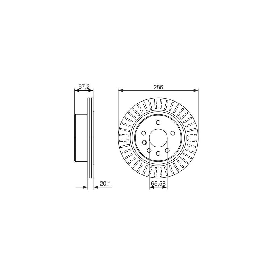 BOSCH 0 986 479 394 Brake Disc Vented Oiled