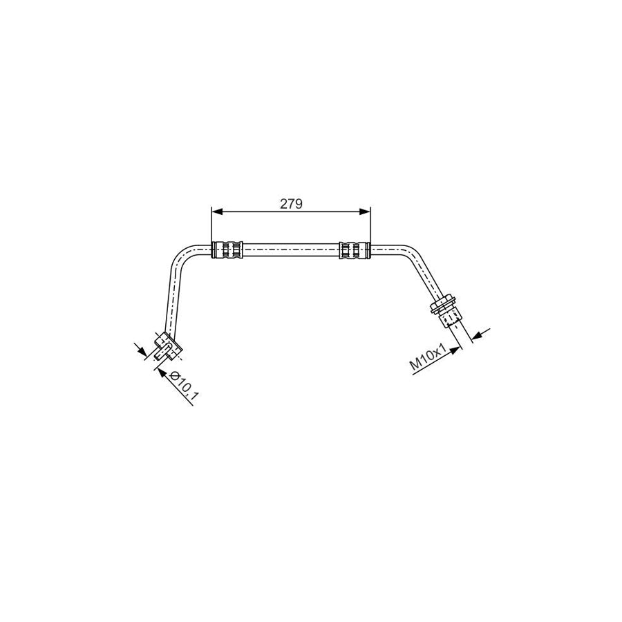 BOSCH 1 987 476 506 Brake Hose for FORD TRANSIT 279Mm