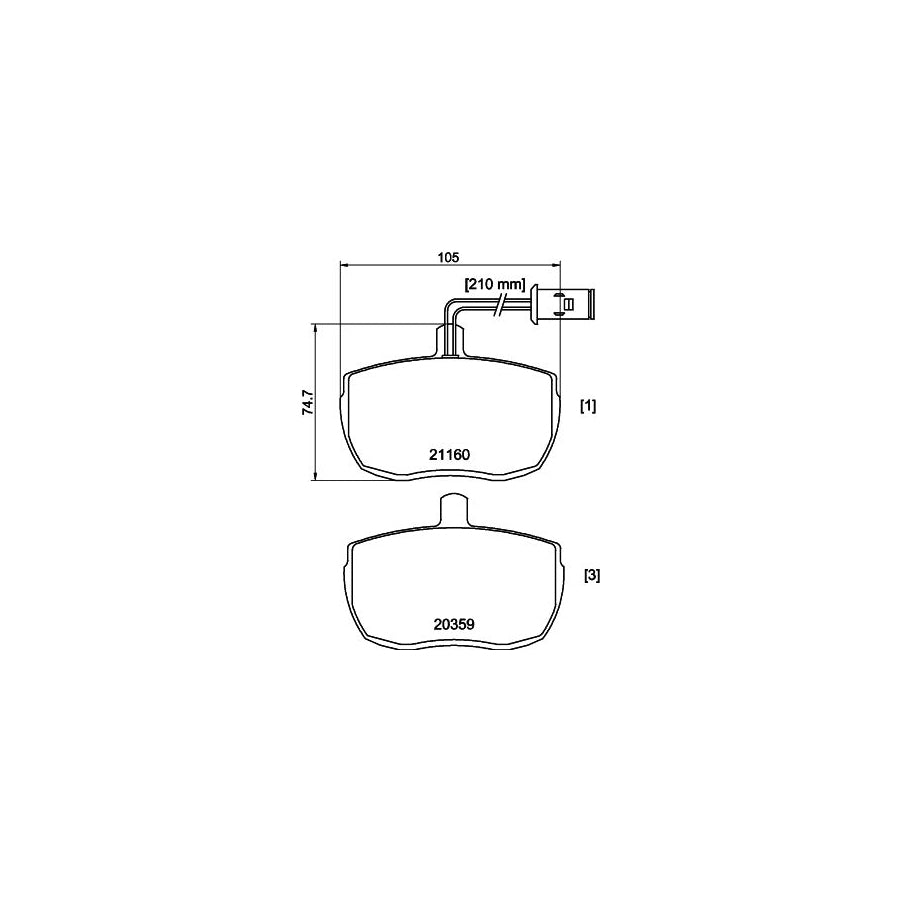 Hella 8DB 355 005 831 Brake Pad Set With Integrated Wear Warning Contact