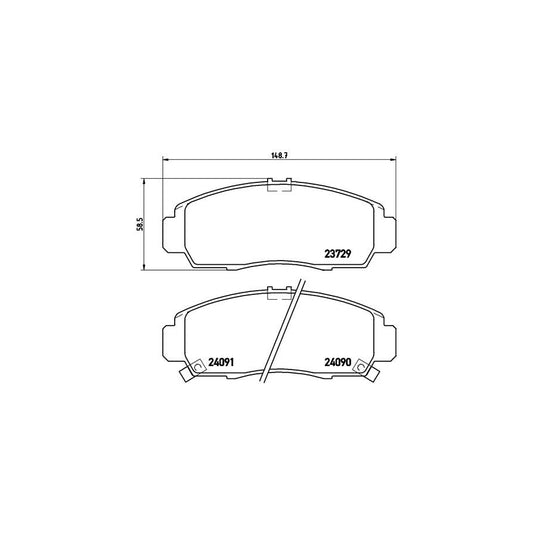 Brembo P 28 034X Brake Pad Set With Acoustic Wear Warning