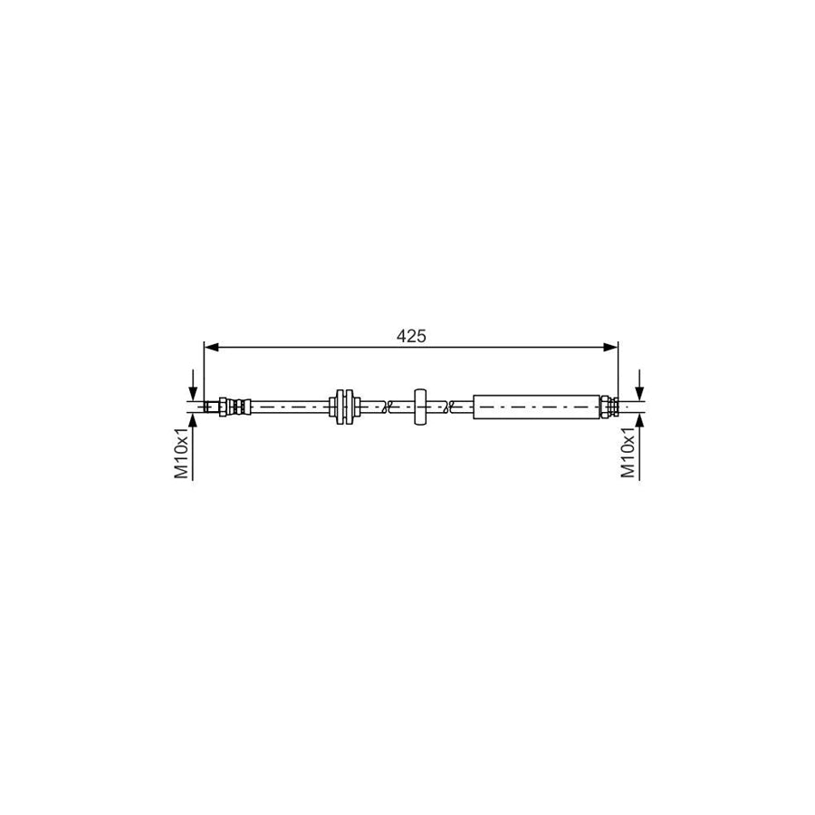 BOSCH 1 987 481 398 Brake Hose 399Mm M10X1 