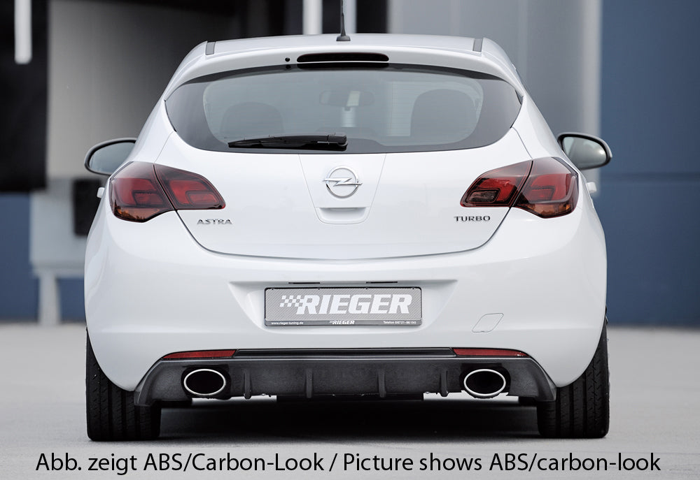 Rieger 00088114 Opel Astra J Rear Diffuser for Sport Tailpipe Left & Right - Glossy Black