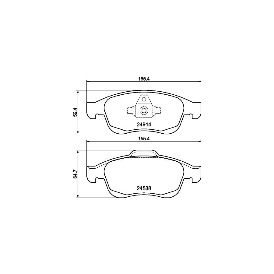 Hella 8DB 355 014 791 Brake Pad Set Not Prepared For Wear Indicator