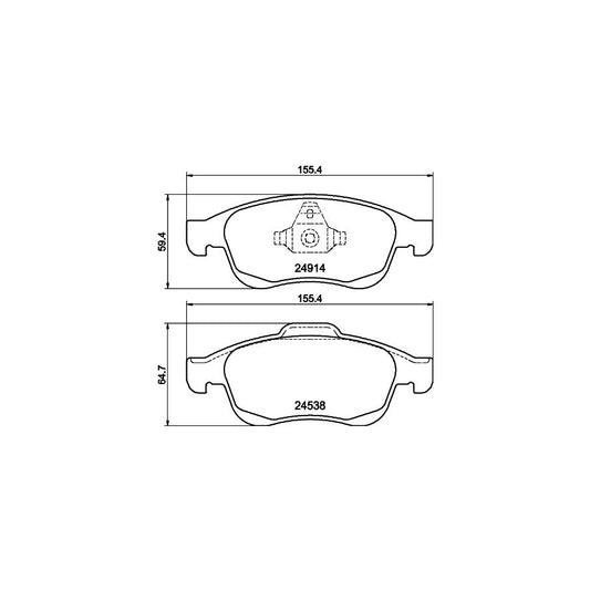 Hella 8DB 355 014 791 Brake Pad Set Not Prepared For Wear Indicator