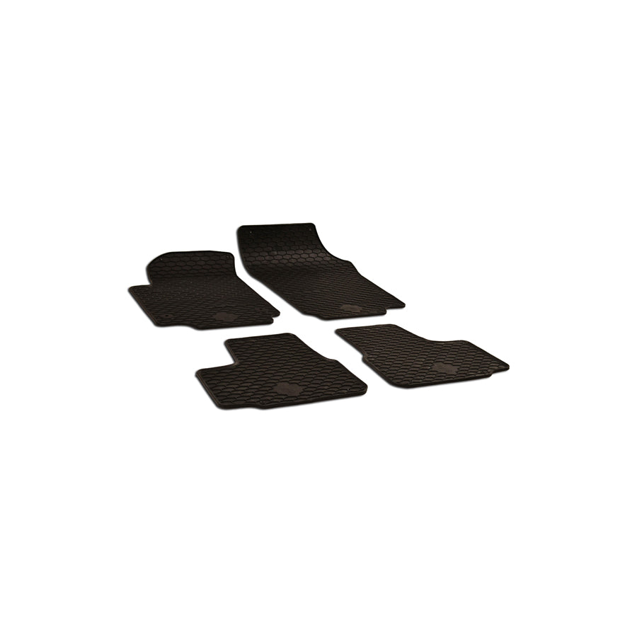 WALSER 50647 Floor mat set Elastomer, Front and Rear, Quantity: 4, Black