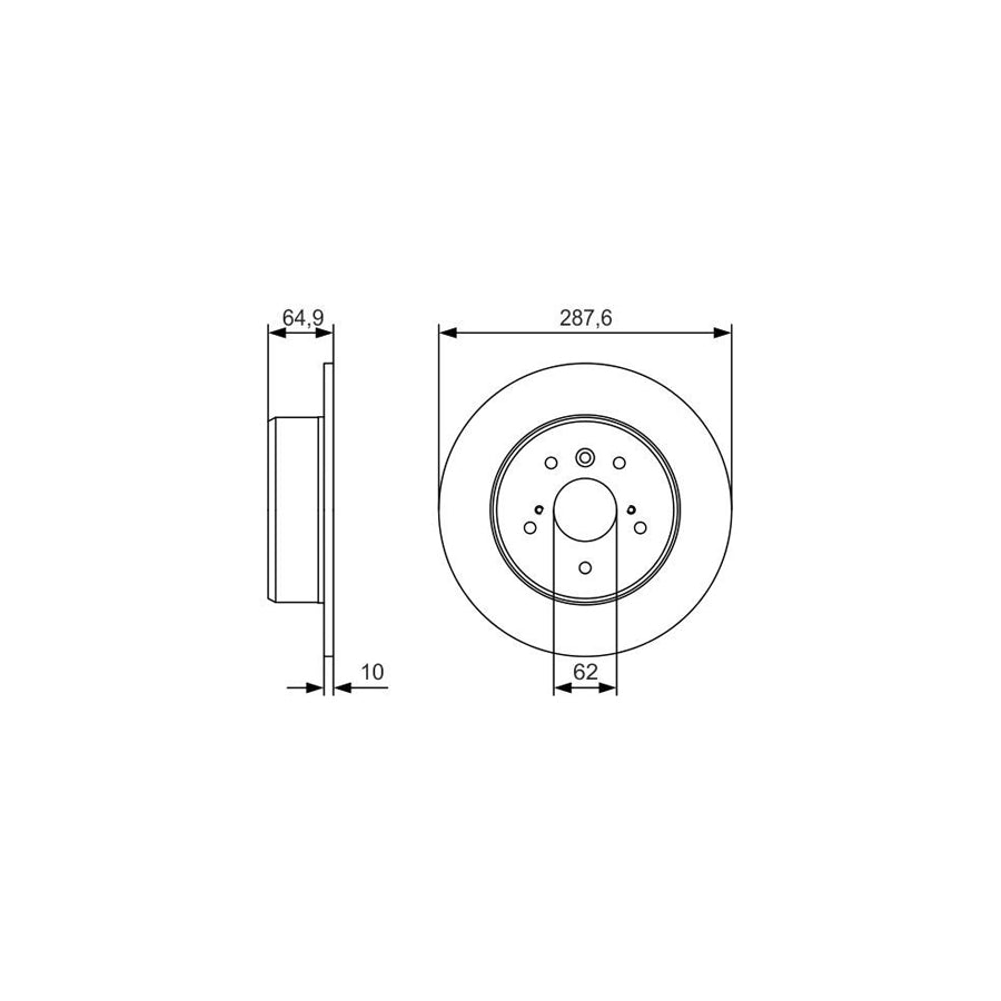 BOSCH 0 986 479 T69 Brake Disc Solid Oiled