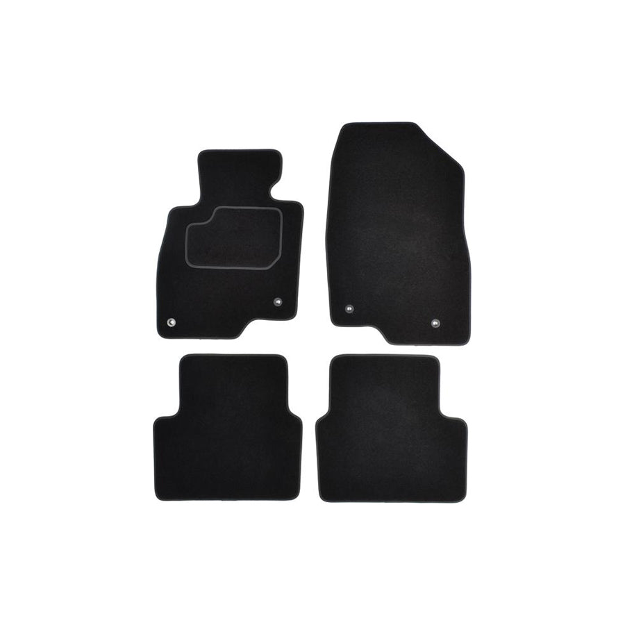 CUSTOPOL Tailored MAZ33C Floor mat set for MAZDA 3 Saloon (BM, BN) Textile, Front and Rear, Black