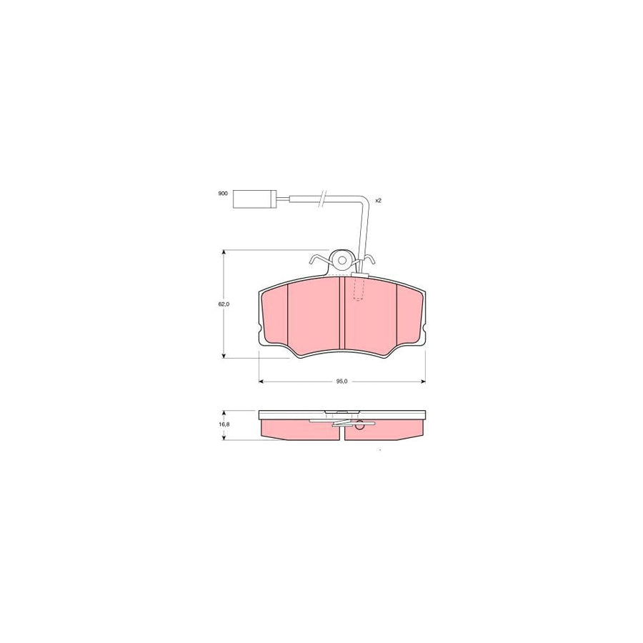 TRW Gdb1045 Brake Pad Set For Alfa Romeo 33 Incl Wear Warning Contact With Brake Caliper Screws With Accessories