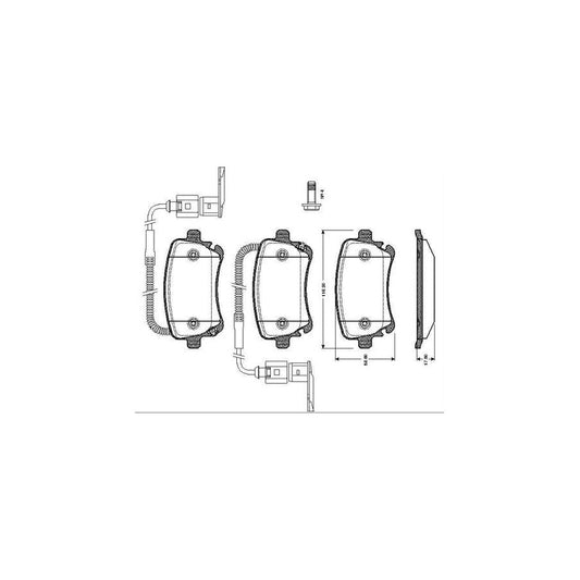 Bosch 0986Tb2425 Brake Pad Set Incl Wear Warning Contact
