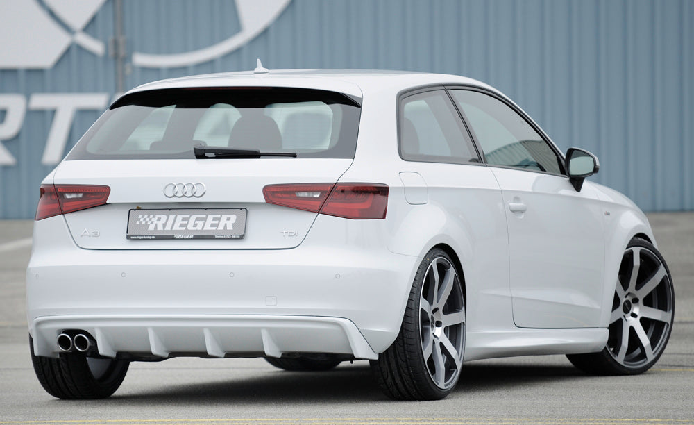 Rieger 00056786 Audi 8V A3 Rear Diffuser for Twin Tailpipe Left -  Matte Black