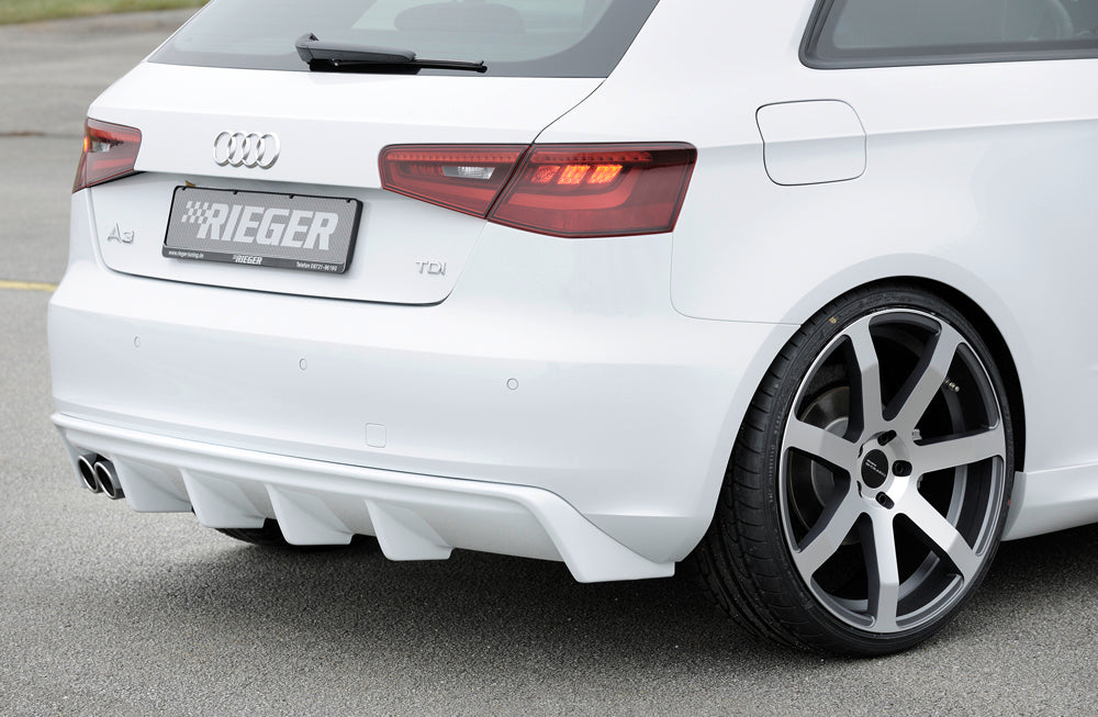 Rieger 00056786 Audi 8V A3 Rear Diffuser for Twin Tailpipe Left -  Matte Black
