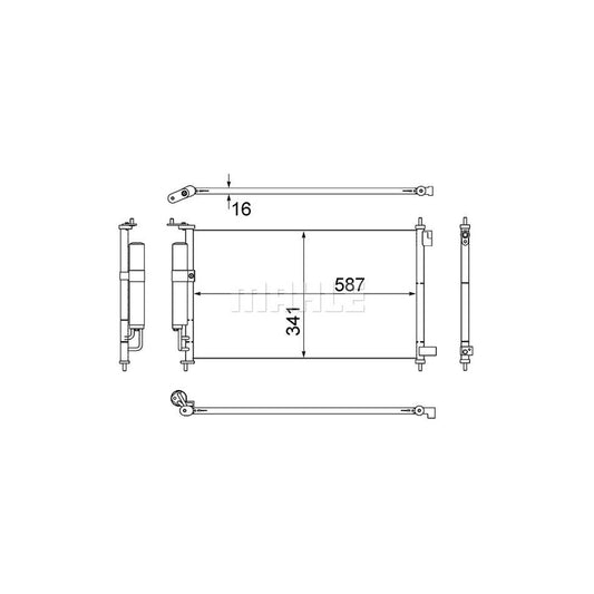 MAHLE ORIGINAL AC 559 000S Air conditioning condenser for NISSAN TIIDA with dryer, with seal ring
