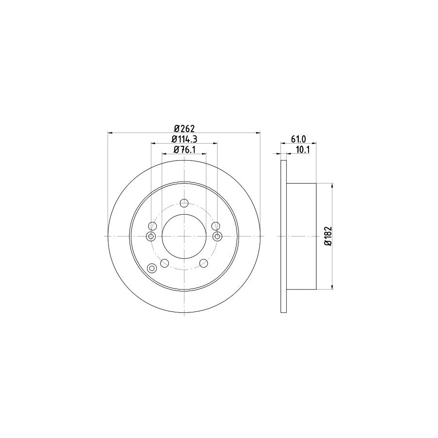 HELLA PRO 8DD 355 113 641 Brake Disc Solid Coated without wheel hub without wheel studs