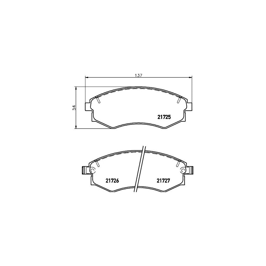 Hella 8DB 355 012 161 Brake Pad Set With Acoustic Wear Warning