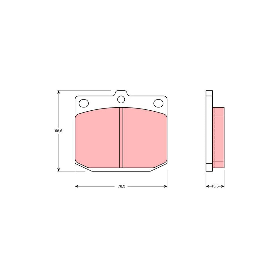 TRW Gdb881 Brake Pad Set Not Prepared For Wear Indicator