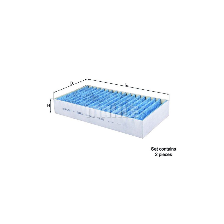 MAHLE ORIGINAL LAO 295/S Pollen filter Activated Carbon Filter, with anti-allergic effect, with antibacterial action, CareMetix?