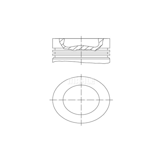 MAHLE ORIGINAL 003 97 00 Piston 102,0 mm, with piston ring carrier, without cooling duct