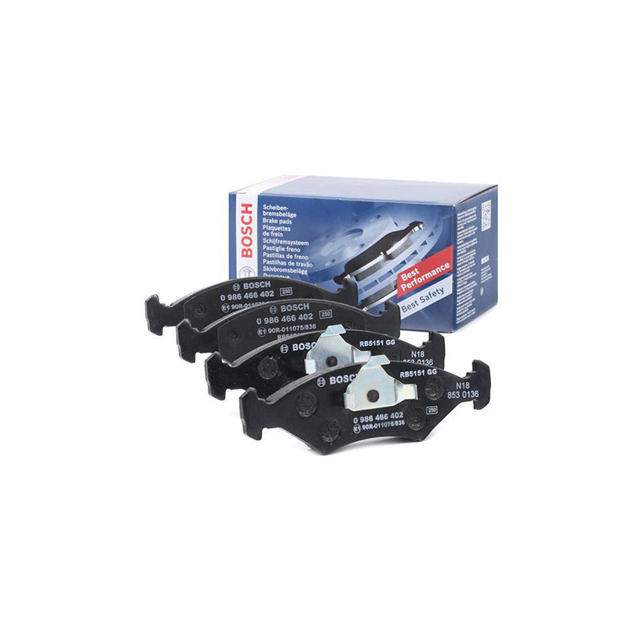Bosch 0986466402 Brake Pad Set With Anti Squeak Plate With Piston Clip BP684