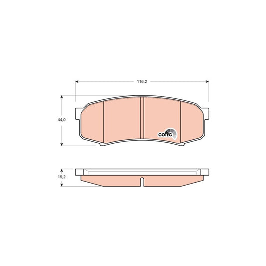 TRW Cotec Gdb3464 Brake Pad Set Not Prepared For Wear Indicator With Accessories