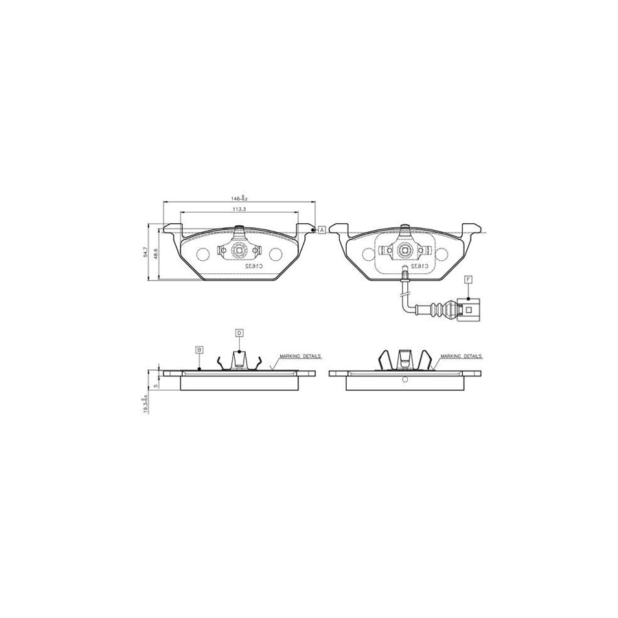 Bosch 0986Tb2314 Brake Pad Set Incl Wear Warning Contact With Accessories