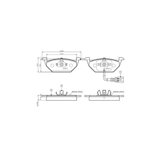 Bosch 0986Tb2314 Brake Pad Set Incl Wear Warning Contact With Accessories
