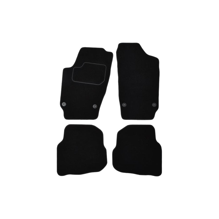 CUSTOPOL Tailored SET95C Floor mat set Textile, Front and Rear, Quantity: 4, Black