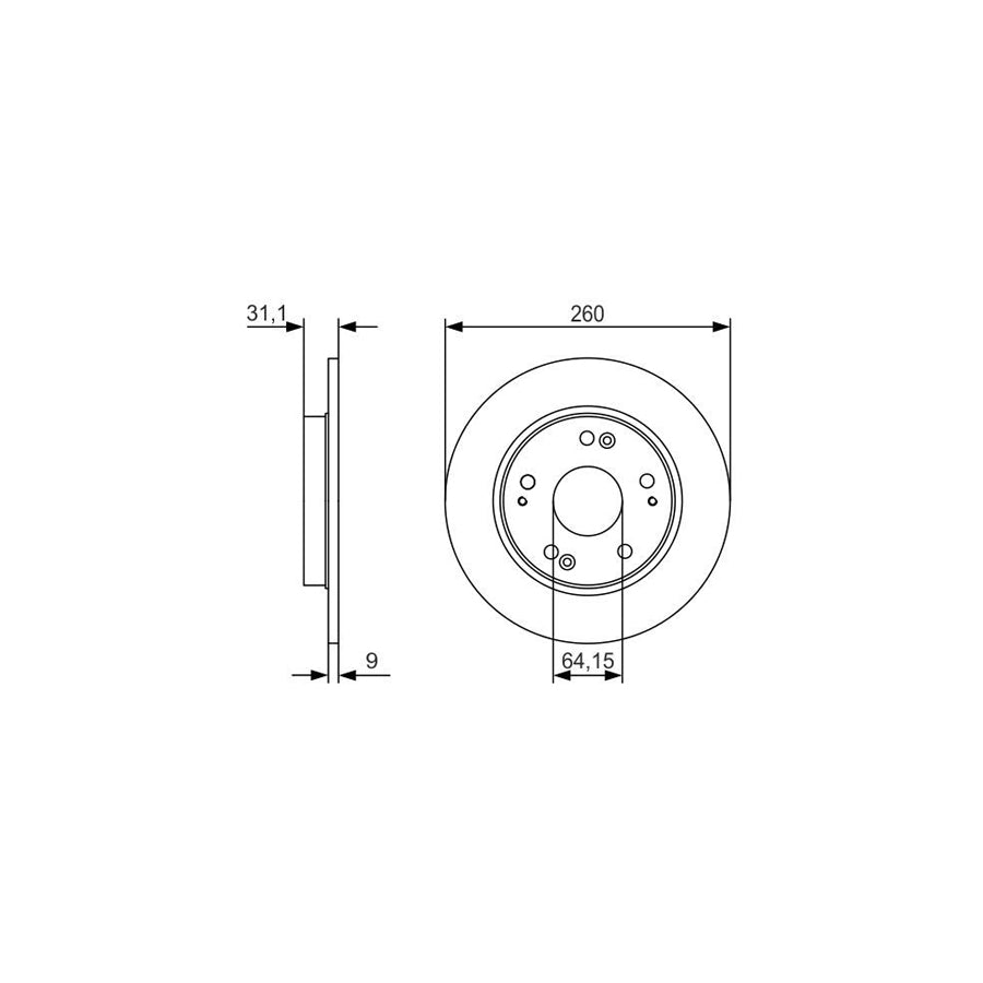 BOSCH 0 986 479 V21 Brake Disc for HONDA CR Z ZF Solid Oiled