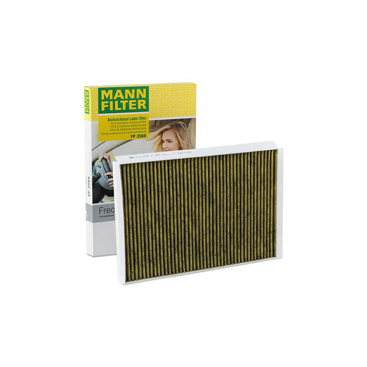 MANN-FILTER FP 3569 Pollen filter Activated Carbon Filter, Activated Carbon Filter with polyphenol, Particulate filter (PM 2.5), with antibacterial action, with fungicidal effect, FreciousPlus