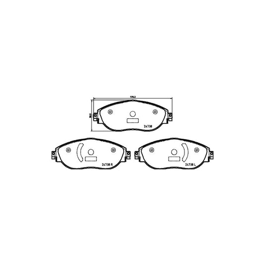 Hella 8DB 355 031 751 Brake Pad Set Not Prepared For Wear Indicator With Brake Caliper Screws