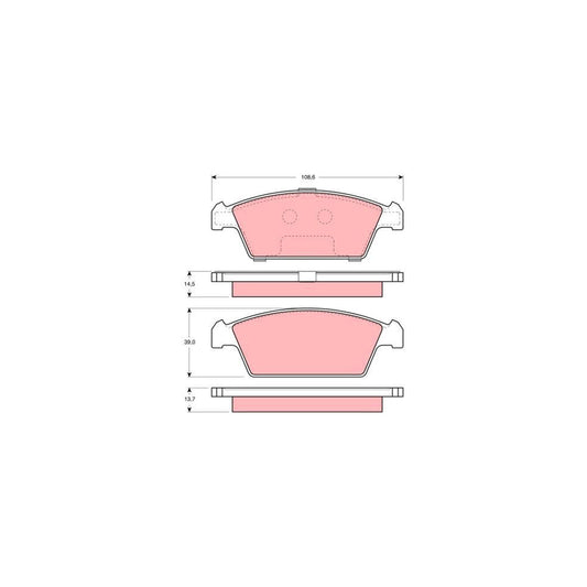 TRW Gdb3108 Brake Pad Set Not Prepared For Wear Indicator
