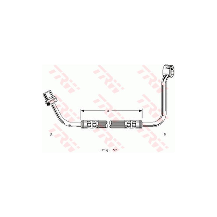 TRW PHD233 Brake Hose for FORD TRANSIT 375Mm M10X1 