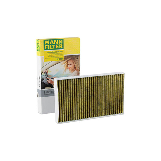 MANN-FILTER FP 3540 Pollen filter Activated Carbon Filter, Activated Carbon Filter with polyphenol, Particulate filter (PM 2.5), with antibacterial action, with fungicidal effect, FreciousPlus