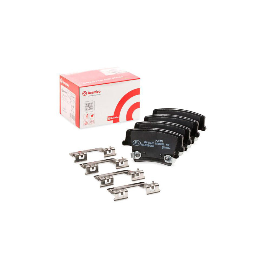 Brembo P 23 175 Brake Pad Set With Acoustic Wear Warning