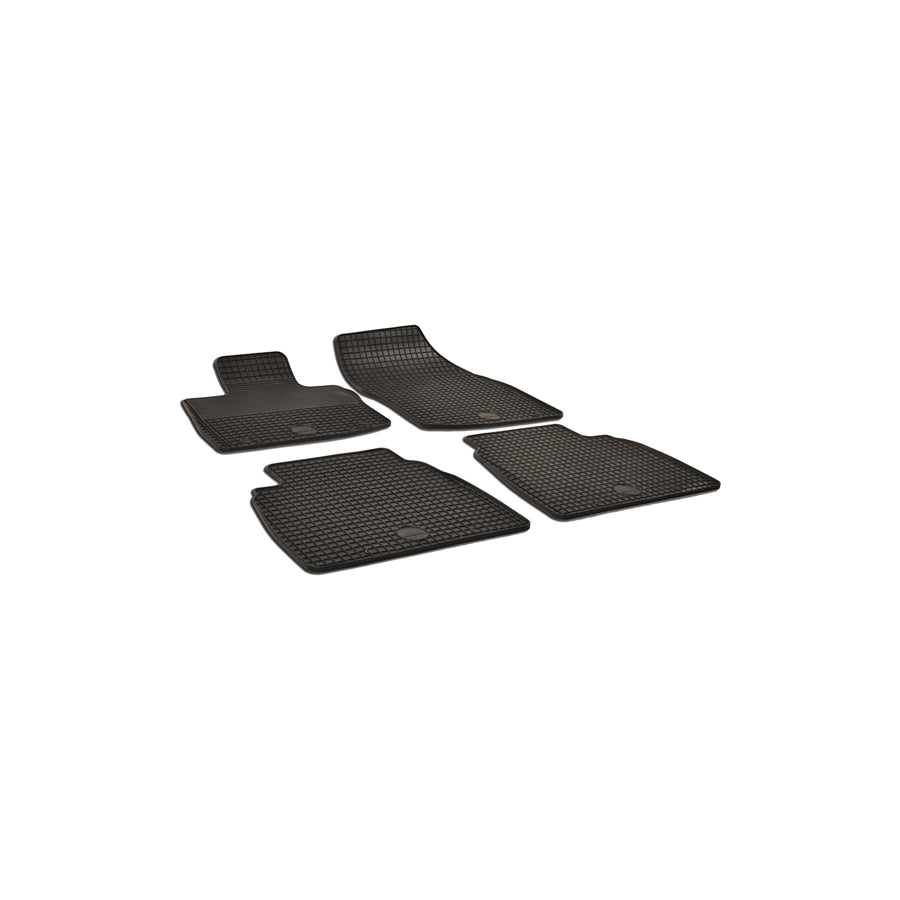 WALSER 50346 Floor mat set for HONDA CIVIC Elastomer, Front and Rear, Quantity: 4, Black