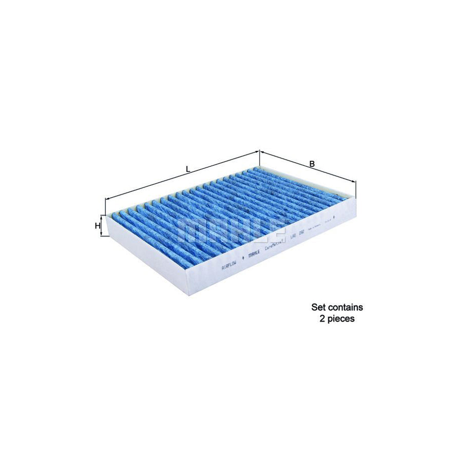MAHLE ORIGINAL LAO 292/S Pollen filter Activated Carbon Filter, with anti-allergic effect, with antibacterial action, CareMetix?