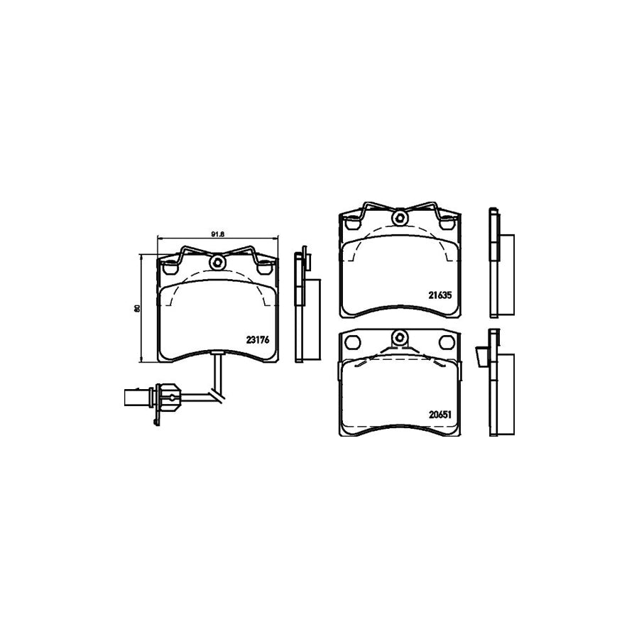 Hella 8DB 355 018 521 Brake Pad Set With Integrated Wear Warning Contact With Accessories