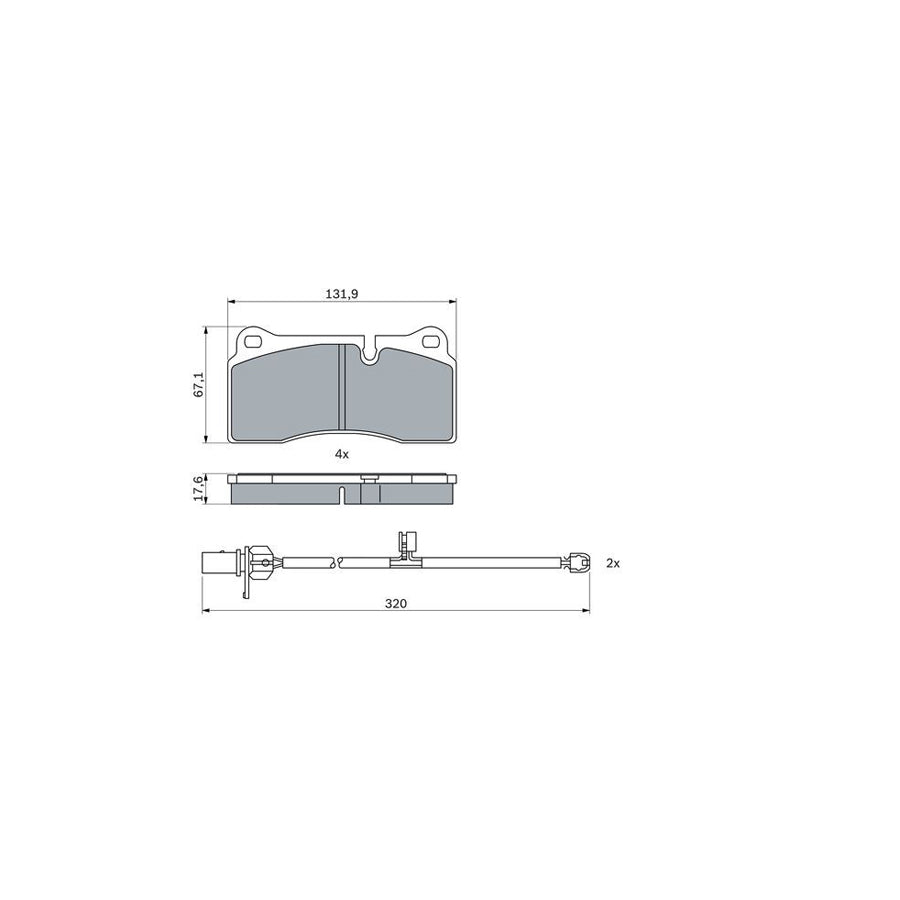 Bosch 0986424873 Brake Pad Set For Audi R8 BP2496