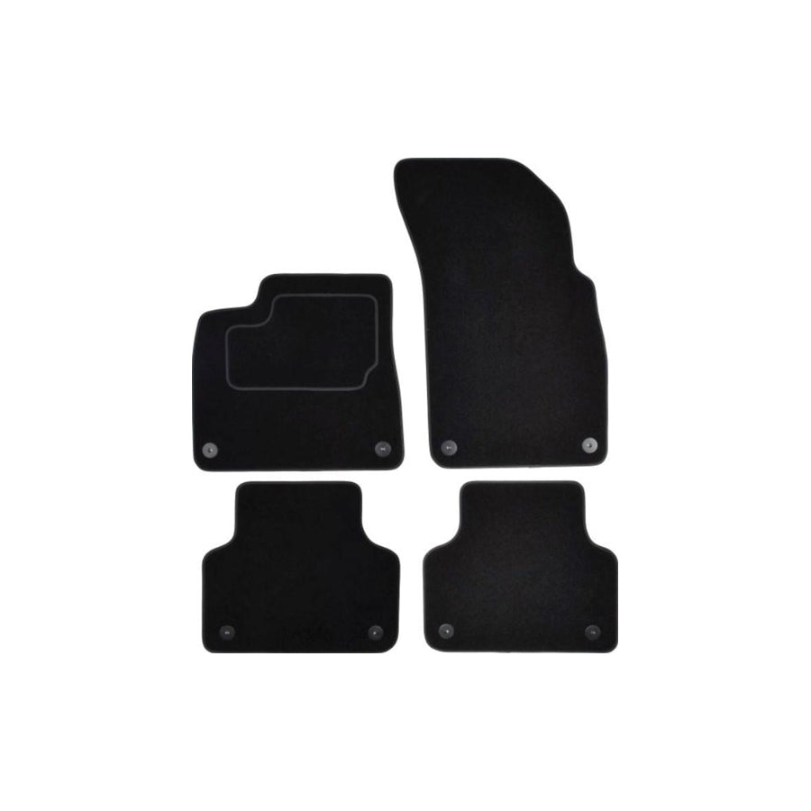 MAMMOOTH A041 AUD241 PRM 01 Floor mat set Textile, Front and Rear, Quantity: 4, Black