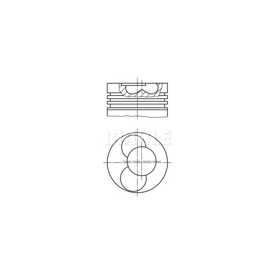 MAHLE ORIGINAL 0302902 Piston 80,01 mm, at steering cylinder, Axle stop on frame, with piston rings, with piston ring carrier