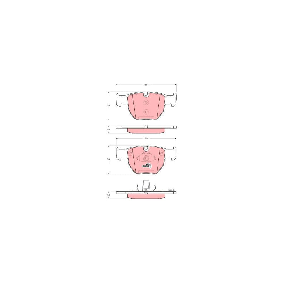 TRW Cotec Gdb1526 Brake Pad Set For Land Rover Range Rover Iii L322 Prepared For Wear Indicator