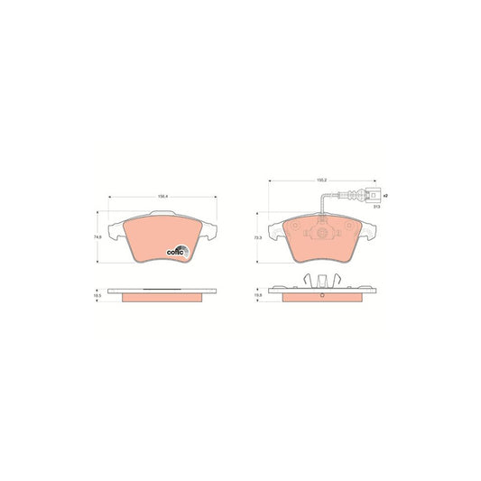 TRW Cotec Gdb1651 Brake Pad Set For Vw Touareg I 7La 7L6 7L7 Incl Wear Warning Contact